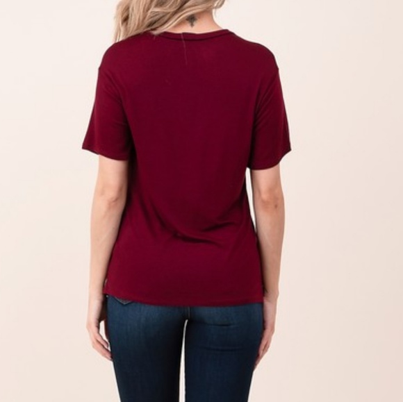 LAST 1 vneck choker ripped top distressed keyhole - Picture 4 of 4